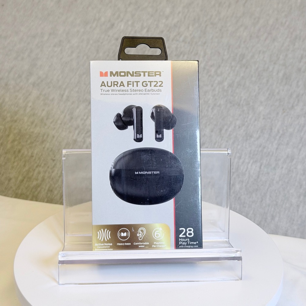 Monster Aura Fit GT22 True Wireless Earbuds ANC ENC Bluetooth Black K307